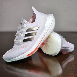Adidas Ultraboost 21 Tokyo Running Shoes Women's 6 White Gold Pink S23840 New